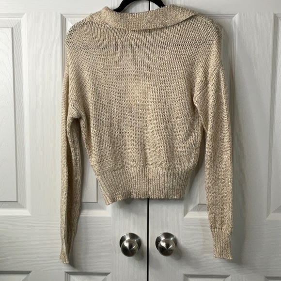 Marled - Open Collar Tan Sweater Size XS - Picture 13 of 15